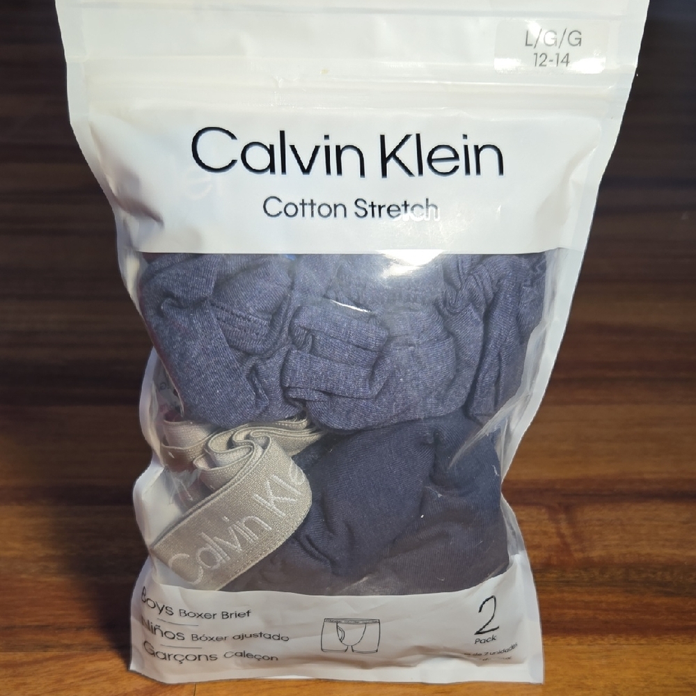 Calvin Klein Cotton Stretch Calvin Klein Boys 12 14  2 Pack Boxer Briefs NWB